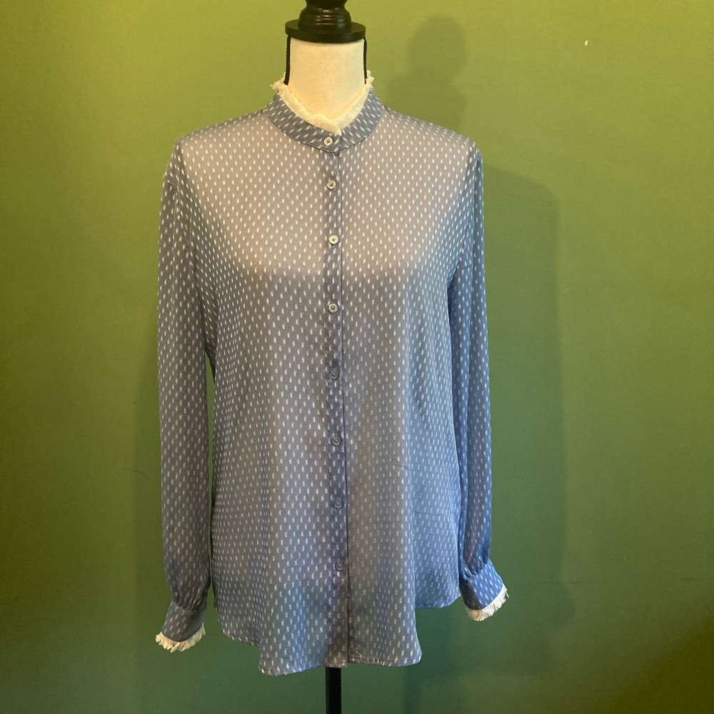 Women's Sisley Blouse Blue/White Pattern Size S